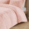 Twin/Twin XL Pink Blush Soft Sherpa Faux Fur 2-Piece Comforter Set