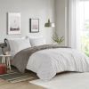 Full/Queen size Grey Reversible Soft Sherpa Faux Fur 3-Piece Comforter Set