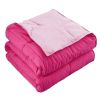 King/Cal King Traditional Microfiber Reversible 3 Piece Comforter Set in Pink