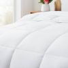 Queen Size Cozy All Seasons Plush White Polyester Down Alternative Comforter