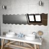 Wall Mirrors 4 pcs 39.4"x9.1" Wave Glass