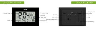 BIG DIGITS LIVING ROOM ATOMIC ALARM CLOCK WITH CALENDAR USA version