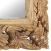 Hand Carved Mirror Brown 19.7"x19.7" Solid Mango Wood