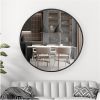 Black 36 IN Metal Round mirror