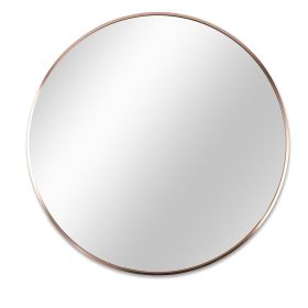 32 IN Metal Round mirror (Color: Gold)